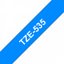BROTHER szalag TZe-535, Kék alapon Fehér, Laminált, 12mm  0.47", 8 méter
