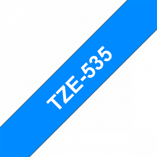 BROTHER szalag TZe-535, Kék alapon Fehér, Laminált, 12mm  0.47", 8 méter