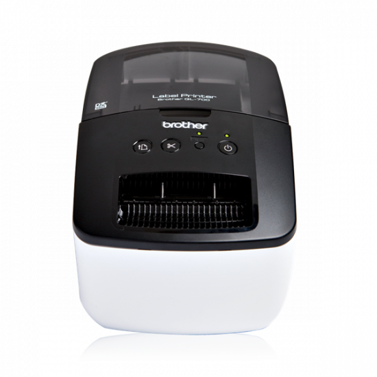 BROTHER Címkenyomtató QL-700, asztali, thermál, 93 címke/perc, 150mm/mp, USB, 300dpi, LED kijelző, DK címke