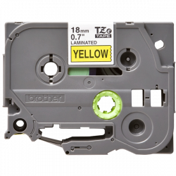 BROTHER szalag TZe-641, Sárga alapon Fekete, Laminált, 18mm  0.7", 8 méter