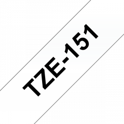 BROTHER szalag TZe-151, Átlátszó alapon Fekete, Laminált, 24mm  0.94", 8 méter
