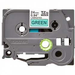 BROTHER szalag TZe-751, Zöld alapon Fekete, Laminált, 24mm  0.94", 8 méter