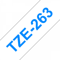 BROTHER szalag TZe-263, Fehér alapon Kék, Laminált, 36mm  1.4", 8 méter