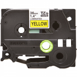 BROTHER szalag TZe-661, Sárga alapon Fekete, Laminált, 36mm  1.4", 8 méter