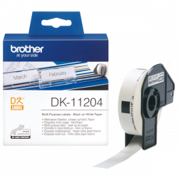 BROTHER Etikett címke DK-11204, 17mm x 54mm, Elővágott (stancolt), Fehér alapon fekete, 400 db
