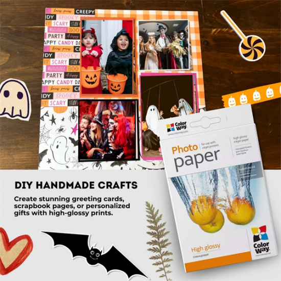 COLORWAY Fotópapír, magasfényű (high glossy), 200 g/m2, 10x15, 50 lap