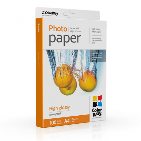 COLORWAY Fotópapír, magasfényű (high glossy), 200 g/m2, A4, 100 lap