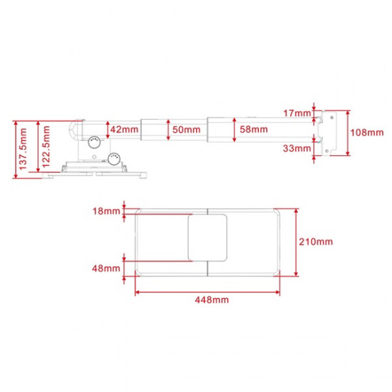 MULTIBRACKETS Projektor konzol, M Projector Mount Short Throw Deluxe 300-700 Medium