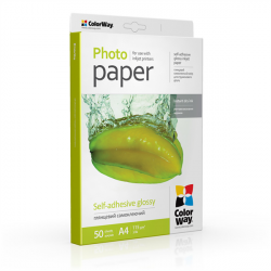 COLORWAY Fotópapír, fényes öntapadó (glossy self-adhesive), 115 - 80g/m2, A4, 50 lap