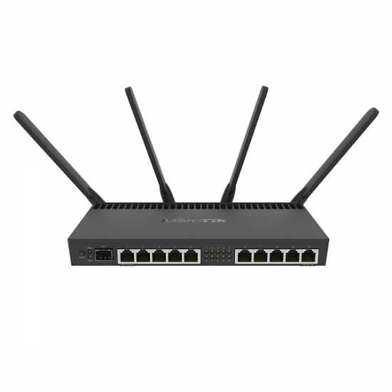 MIKROTIK Wireless Router DualBand 10x1000Mbps + 1x10Gbit SFP+, AC2000, Asztali - RB4011IGS+5HACQ2HND-IN