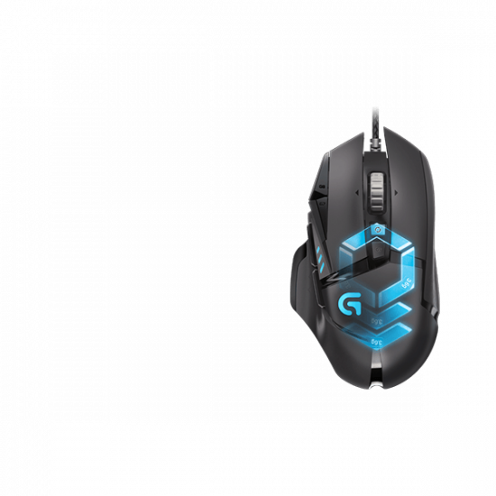 LOGITECH Egér - G502 Lightsync RGB Vezetékes Gaming, Fekete