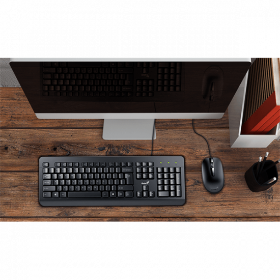 GENIUS Vezetékes Billentyűzet + egér KM-160 USB HUN Fekete