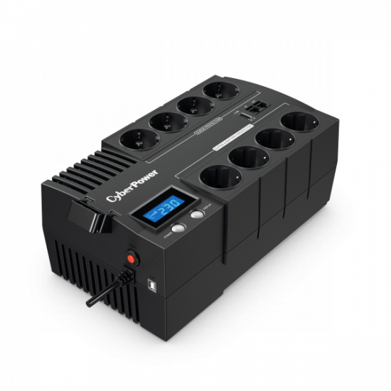 CYBERPOWER UPS BR700ELCD (8 aljzat) 700VA 420W, 230V szünetmentes elosztósor + USB LINE-INTERAKTÍV