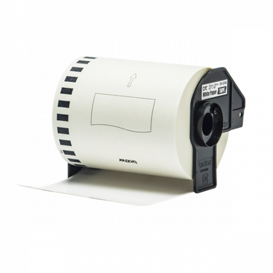 BROTHER Etikett szalag DK-22246, Fehér alapon fekete, folytonos papírszalag tekercsben 103mm széles, 30.48m