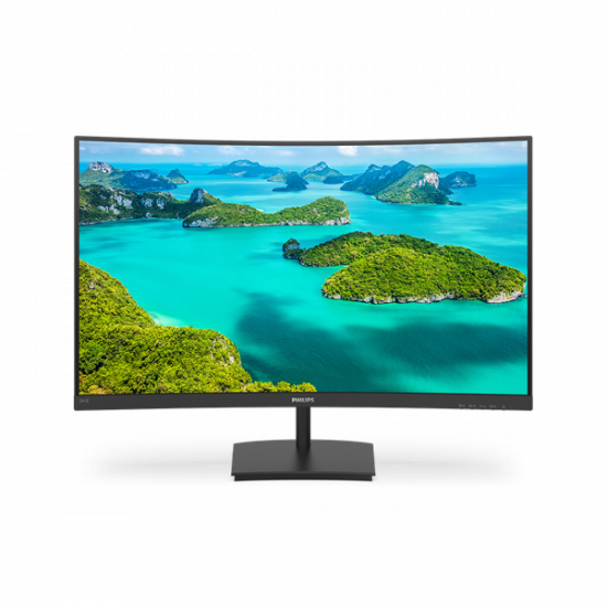 PHILIPS Ívelt VA monitor 23.6" 241E1SCA, 1920x1080, 16:9, 250cd/m2, 4ms, VGA/HDMI, hangszóró