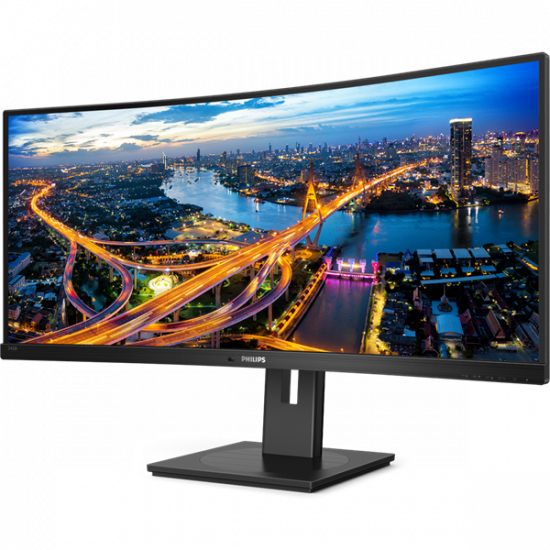 PHILIPS Ívelt VA monitor 34" 345B1C, 3440x1440, 21:9, 300 cd/m2, 5ms, HDMI/DisplayPort/USB-C/4xUSB, LAN, hangszóró