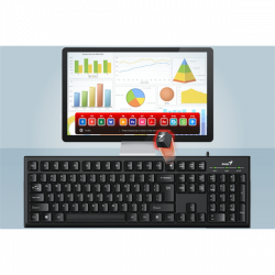 GENIUS Vezetékes Billentyűzet KB-100 SMART Programozható USB HUN Fekete