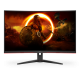 AOC Ívelt Gaming 240Hz VA monitor 31.5" C32G2ZE/BK, 1920x1080, 16:9, 300cd/m2, 1ms, 2xHDMI/DisplayPort