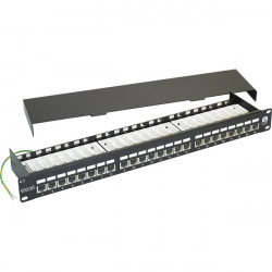 EXCEL Patch Panel Cat.6 FTP 24 portos 1U, fekete