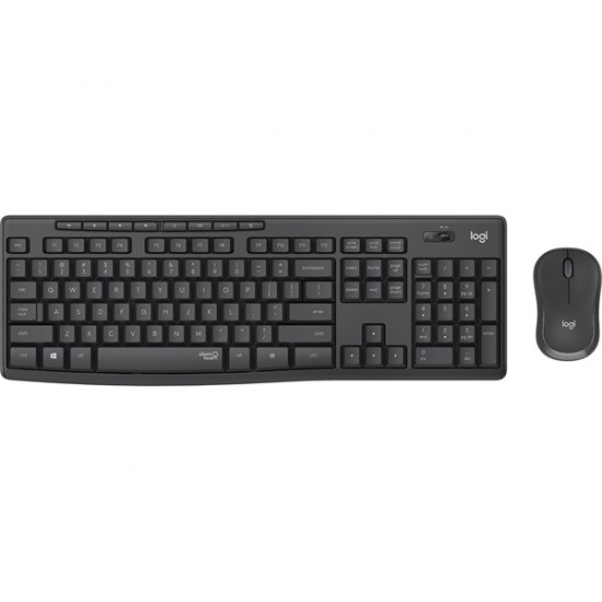 LOGITECH Billentyűzet + egér - MK295 Silent Vezeték Nélküli Combo Grafitszürke, US