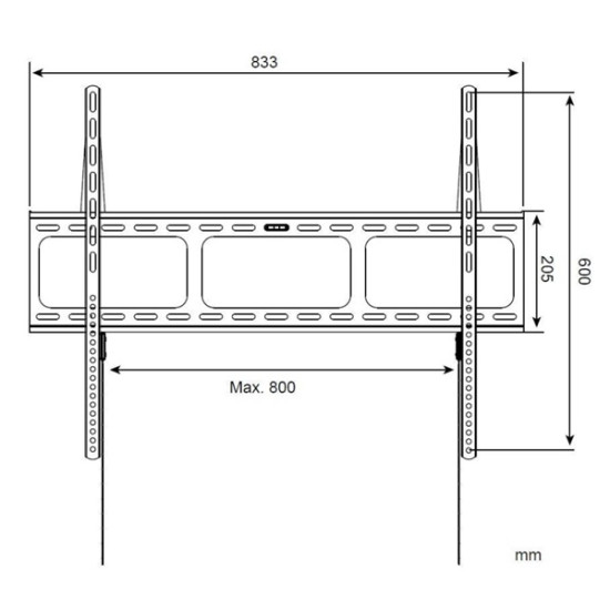 TECHLY ICA-PLB 860 fix fali konzol 42-80" LED/LCD kijelzőhöz, ultra slim, fekete