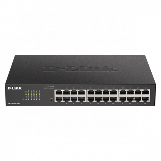 D-LINK Switch 24x1000Mbps Fémházas Menedzselhető Rackes, DGS-1100-24V2/E