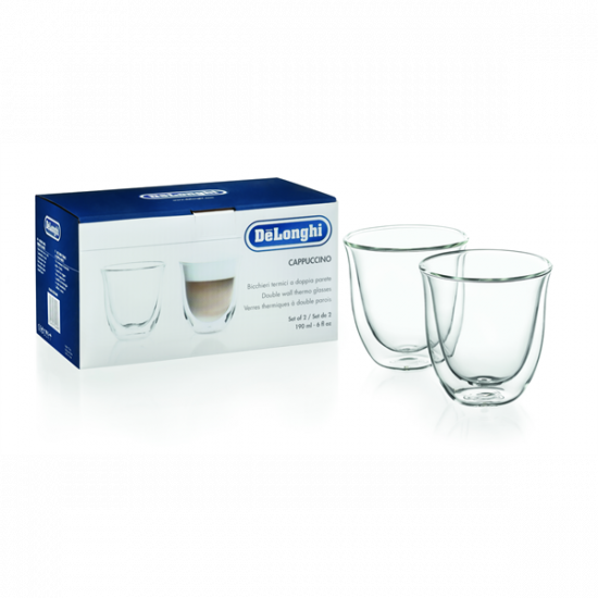 DELONGHI DLSC311 cappuccino pohárszett, 2 db, duplafalu, hőálló, max 300°C