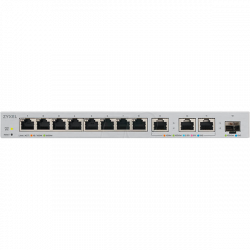 ZYXEL Switch 11x1000Mbps (3x10G) + 1xGigabit SFP+, Fémházas Webmenedzselhető, XGS1250-12-ZZ0101F