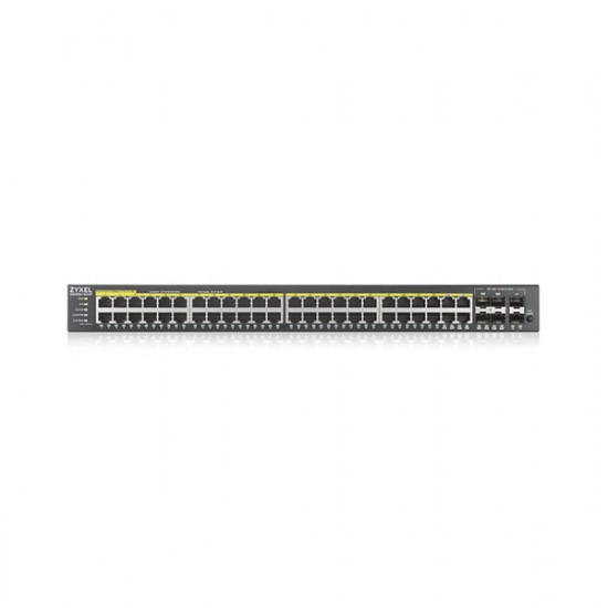 ZYXEL Switch 44x1000Mbps (44xPOE) + 4xGigabit kombó SFP + 2xGigabit SFP, Menedzselhető Rackes, GS2220-50HP-EU0101F