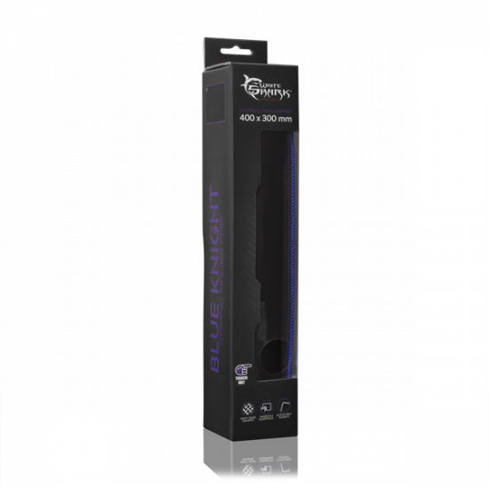 WHITE SHARK BLACK KNIGHT fekete gamer egérpad (400x300x3 mm)