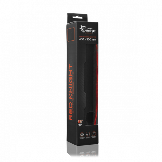 WHITE SHARK RED KNIGHT piros gamer egérpad (400x300x3 mm)