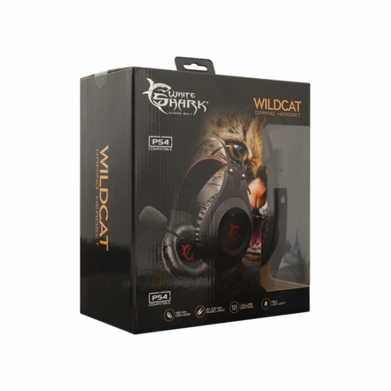 WHITE SHARK WILDCAT GH-2041 gamer fejhallgató mikrofonnal