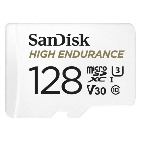 SANDISK 183567, MICRO SDXC KÁRTYA HIGH ENDURANCE 128GB, 100 MB/S, C10, U3, V30