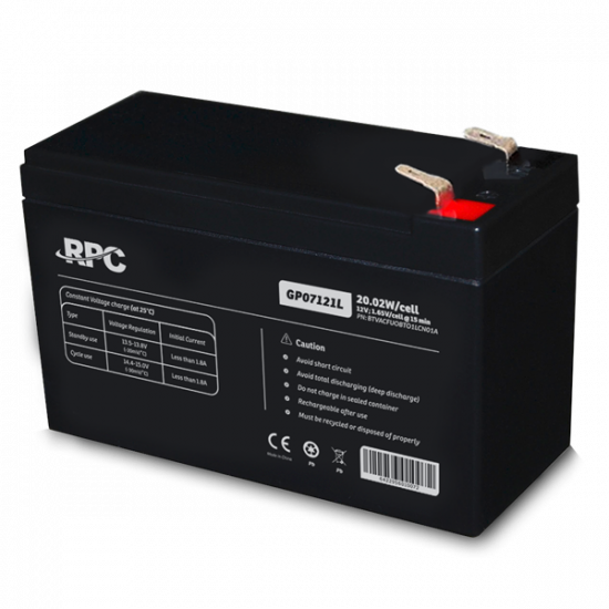 NJOY RPC GP07121L Akkumulátor 12V, 20.02W, gondozásmentes T1/F1