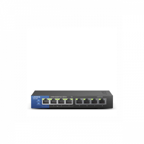 LINKSYS Switch LGS108P, 8x1000Mbps POE+ (8-Port Business Desktop Gigabit PoE+ Switch)