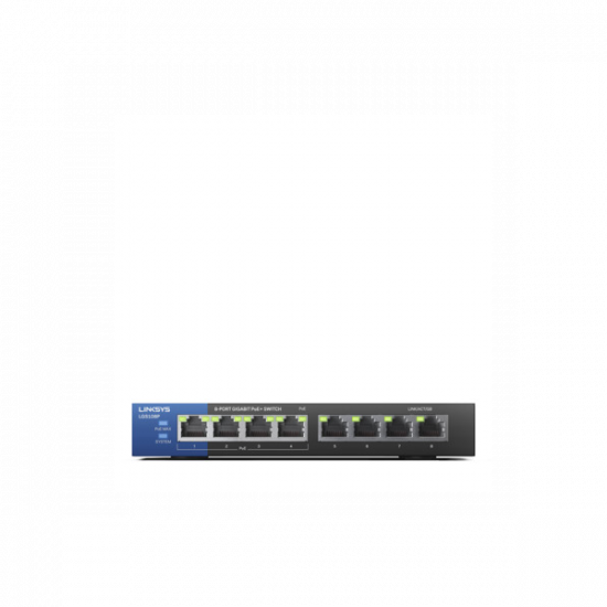 LINKSYS Switch LGS108P, 8x1000Mbps POE+ (8-Port Business Desktop Gigabit PoE+ Switch)