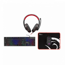 WHITE SHARK COMANCHE-3 gamer combo billetyűzet (magyar) + egér + fejhallgató + egérpad