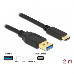 DELOCK kábel USB 10 Gbps Type-A > USB Type-C 2m