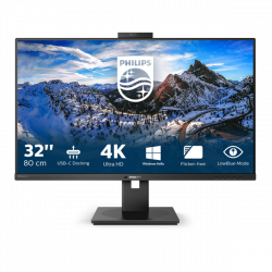 PHILIPS IPS monitor 31.5" 329P1H, 3840x2160, 16:9, 350cd/m2, 4ms, USB-C/4xUSB/DP/2xHDMI/LAN, hangszóró&webkamera