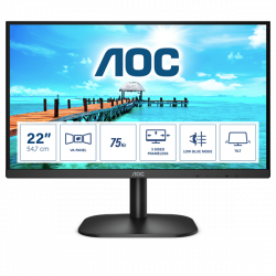 AOC VA monitor 21.5" 22B2H, 1920x1080, 16:9, 250cd/m2, 4ms, VGA/HDMI