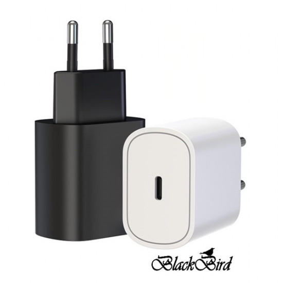 BLACKBIRD Hálózati töltő 25W T145 PD USB-C, Fehér (Gyári kivitel)