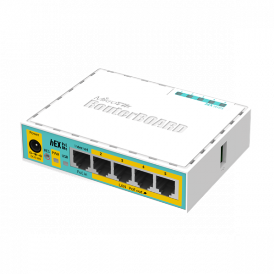 MIKROTIK Vezetékes Router RouterBOARD 5x100Mbps (POE out), Menedzselhető, Asztali - RB750UPR2
