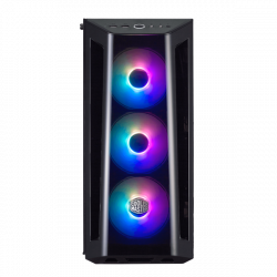 COOLER MASTER Ház Midi ATX MasterBox MB520 ARGB + 4db Ventilátor, Tápegység nélkül, Üvegfalú, Fekete