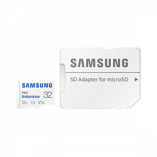 SAMSUNG Memóriakártya, PRO Endurance microSD kártya 32GB, CLASS 10, UHS-I (SDR104), + SD Adapter, R100/W30