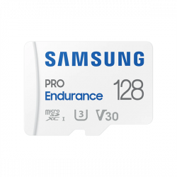 SAMSUNG Memóriakártya, PRO Endurance microSD kártya 128GB, CLASS 10, UHS-I (SDR104), + SD Adapter, R100/W40