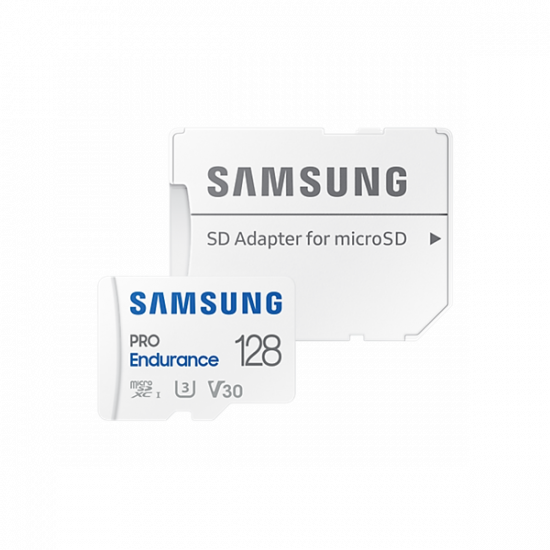 SAMSUNG Memóriakártya, PRO Endurance microSD kártya 128GB, CLASS 10, UHS-I (SDR104), + SD Adapter, R100/W40