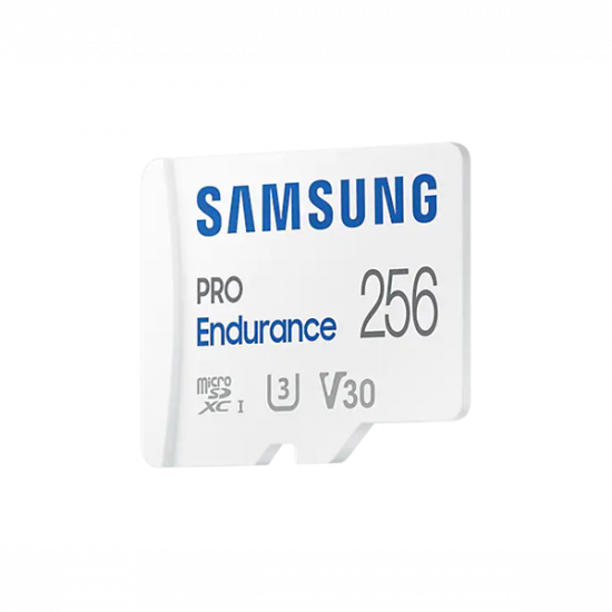 SAMSUNG Memóriakártya, PRO Endurance microSD kártya 256GB, CLASS 10, UHS-I (SDR104), + SD Adapter, R100/W40