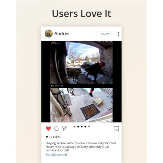 ANKER EUFY Kapucsengő, S330, Dual Kamera, HD(2K), Akkumulátoros, WiFi-s, kültéri  - T8213G11