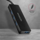 AXAGON HUE-G1A SUPERSPEED USB SLIM HUB, FEKETE (USB 3.2 Gen 1 hub ultrabookokhoz., 14 cm-es kábel)