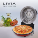 LIVIA LPU1200 elektromos pizzasütő, 32 cm, 1200W, időkapcsoló: 15 perc, 5 teljesítmény fokozat, maximum 400°C, PAN pizza